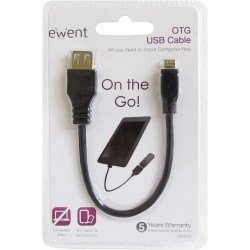Ewent Cavo USB A (0.17 m) a Micro-USB B Black