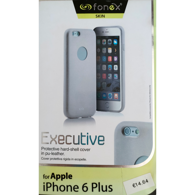 Fonex Executive Cover in Ecopelle per iPhone 6/6S Plus,Bianco