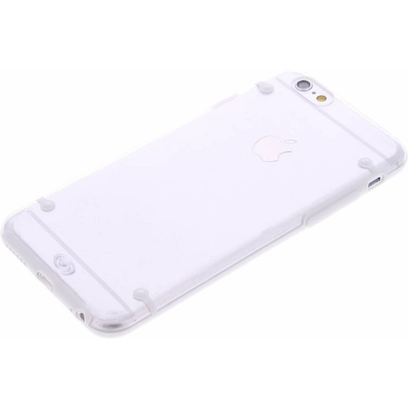 Fonex custodia Mellow in Morbido TPU per iPhone 6 Plus/6S Plus, Trasparente Bianco o Rosso