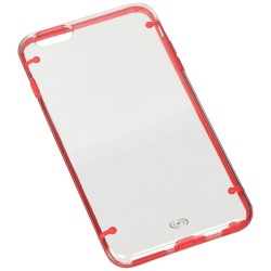 Fonex custodia Mellow in Morbido TPU per iPhone 6 Plus/6S Plus, Trasparente Bianco o Rosso