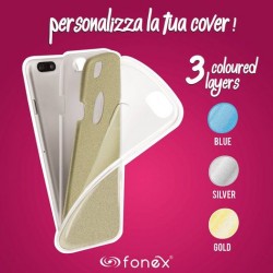 Custodia Fonex  in TPU per iPhone 7/8 Plus, Trasparente con glitter