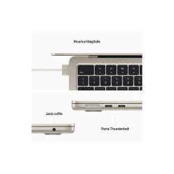 MacBook Air 13" - 256GB Chip Apple M2 8-core CPU 8-core GPU - Mezzanotte