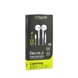 Classic 2 Auricolare Stereo Lightning con Microfono + Tasto di Risposta + Regolazione volume Colore Bianco
