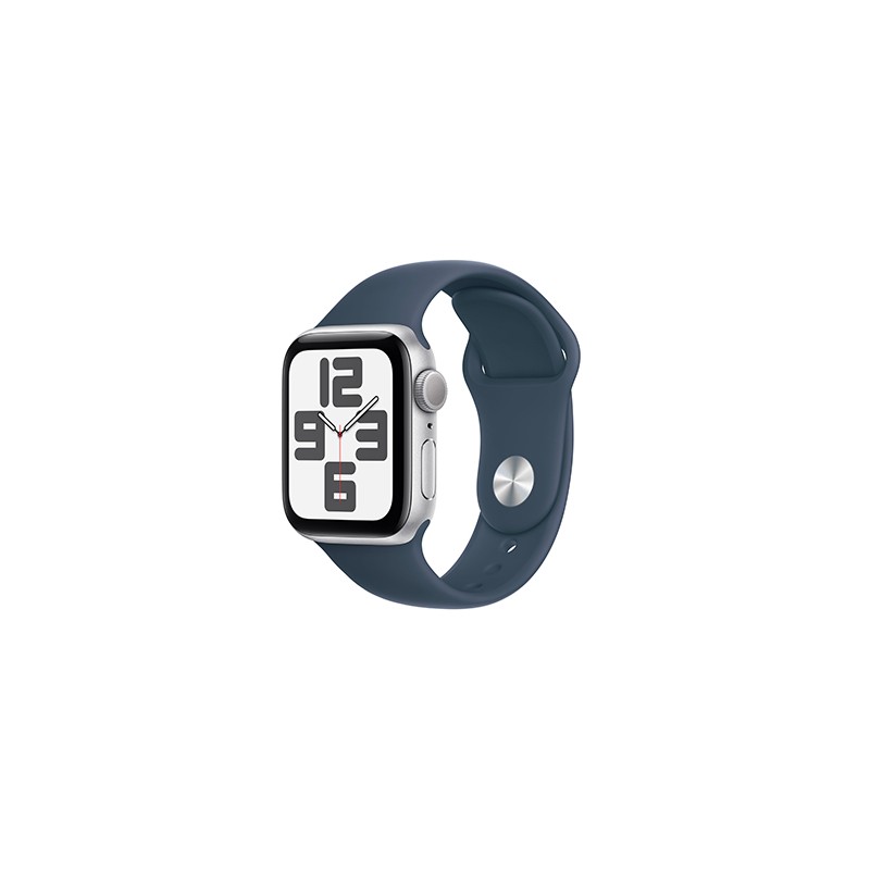 Apple Watch SE GPS 40mm alluminio argento con cinturino Sport blu tempesta - M/L