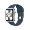 Apple Watch SE GPS 40mm alluminio argento con cinturino Sport blu tempesta - M/L