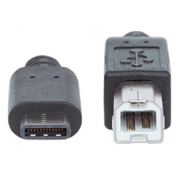 Cavo per periferiche USB C Hi-Speed USB 2.0, Tipo C Maschio / B Maschio, 480 Mbps, 2 m, colore nero