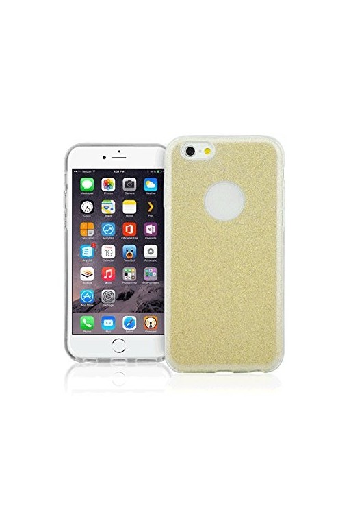 Custodia Fonex  in TPU per iPhone 7 Plus, Trasparente con glitter
