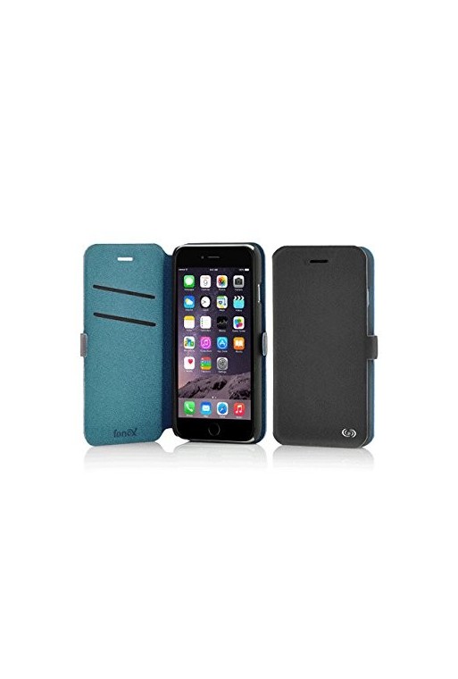 Custodia Fonex Elegance Book a Libro per iPhone 6 Plus/6S Plus, Grigio Scuro/Blu